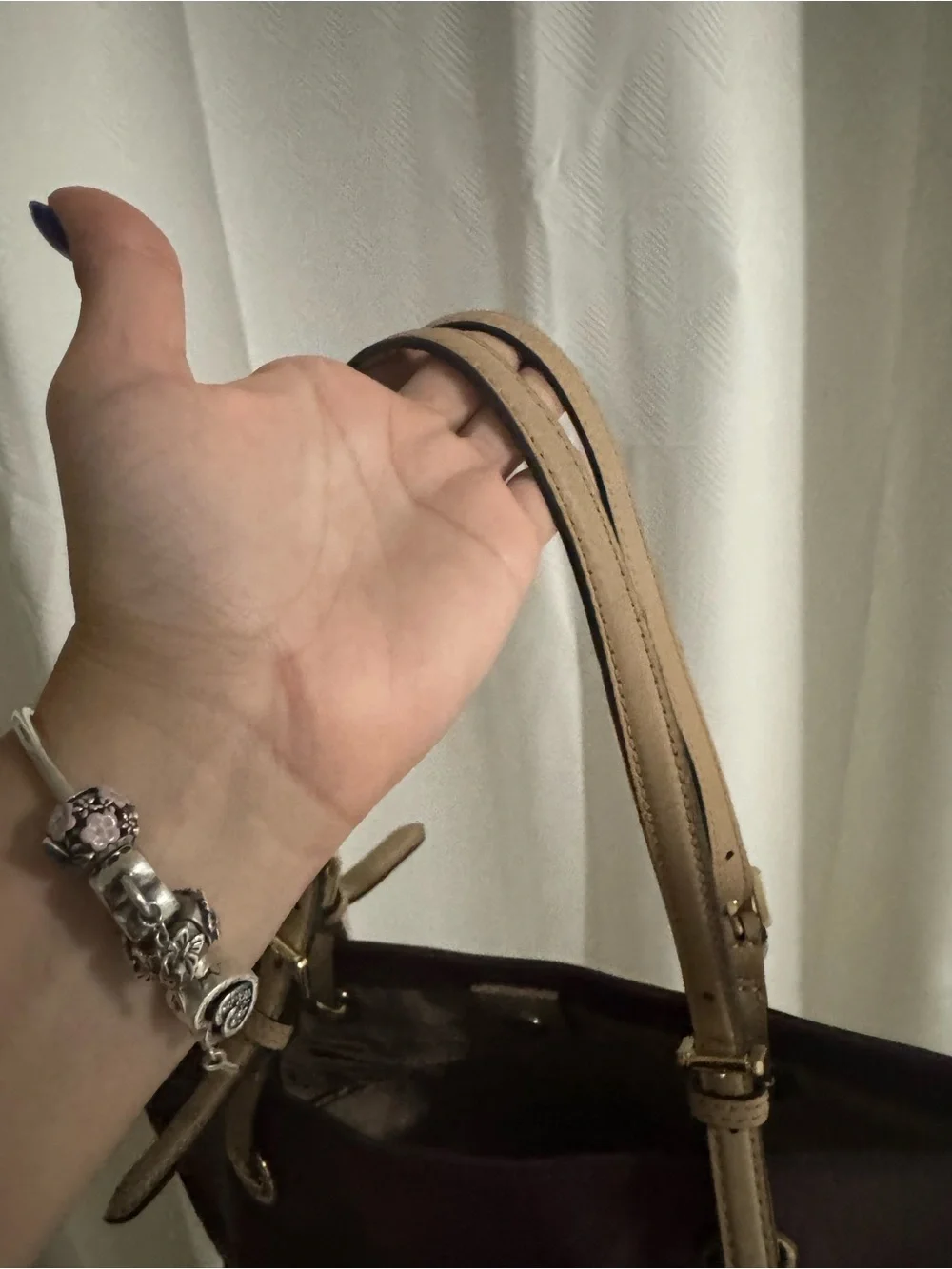 Michael Kors Deep Plum Tote with Tan Leather Accents (vintage)